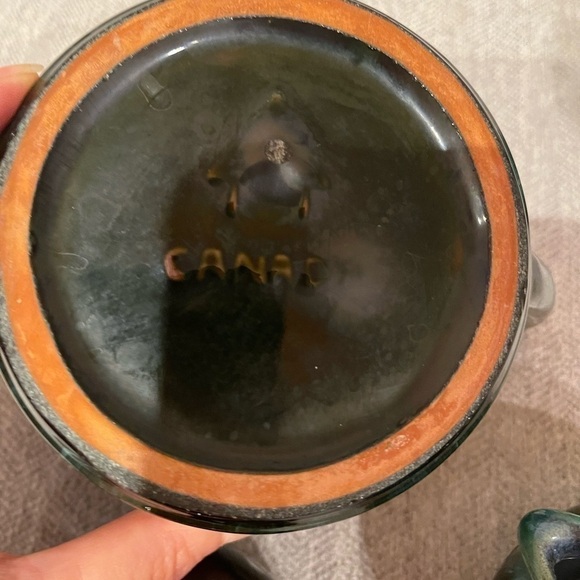 Vintage Blue Mountain Pottery Coffee Tea Pot Creamer Sugar Bowl Set Blue… - Picture 6 of 8